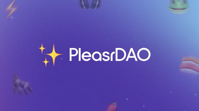 PleasrDAO official logo and digital art collective branding, representing Web3 ecosystem models built by a premier blockchain development company.