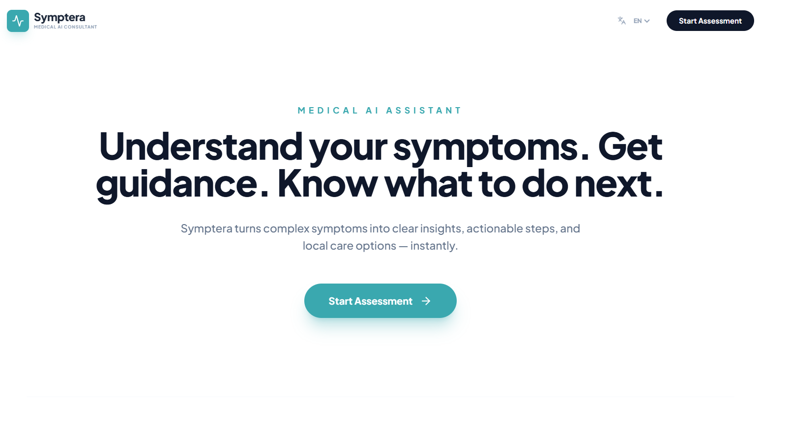 AI development services for healthcare platform Symptera